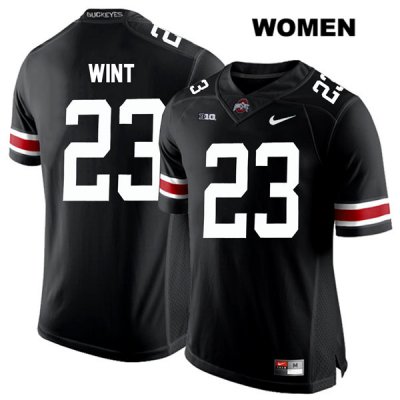 Women's NCAA Ohio State Buckeyes Jahsen Wint #23 College Stitched Authentic Nike White Number Black Football Jersey LY20J02GZ